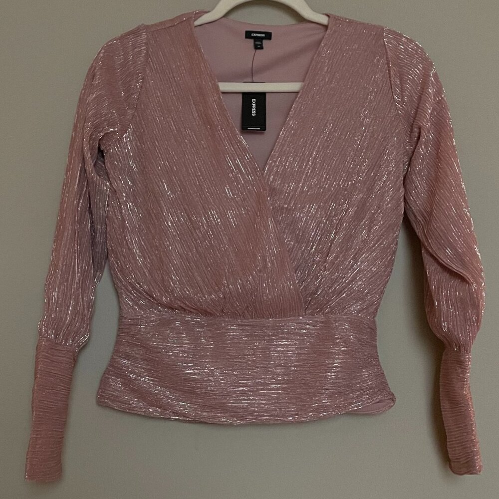 Express, XS, Metallic, Lightweight, Smocked Waist, Top, NEW!